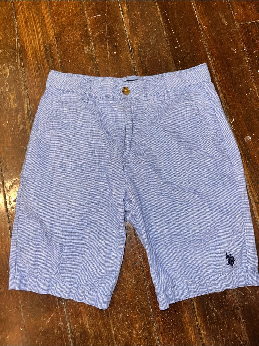 U.S. Polo Assn. Light Blue Boy’s Flat-Front Cotton Shorts